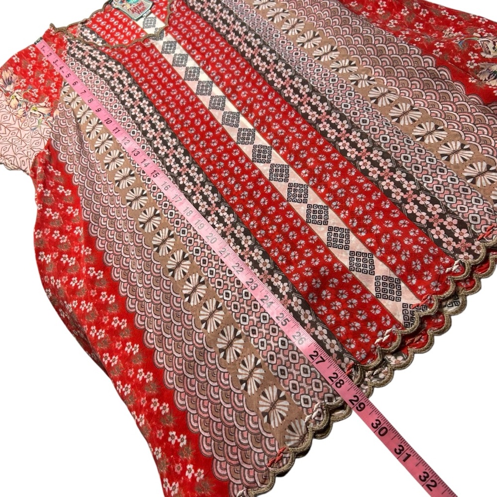Johnny Was Patchwork Print Boho Tunic Mixed Print… - image 8